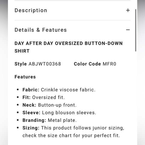 NWT! Billabong Day After Day Oversized Button-Down Shirt - Picture 10 of 10